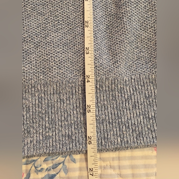 COS Heavy Blue White Linen Cotton Basic Pullover Sweater Medium - Picture 6 of 10